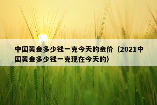 中国黄金多少钱一克今天的金价（2021中国黄金多少钱一克现在今天的）