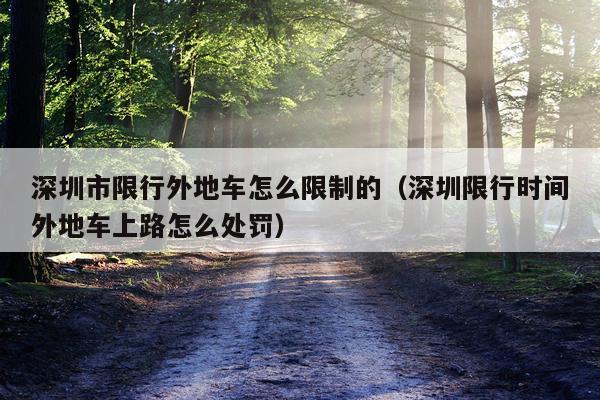 深圳市限行外地车怎么限制的（深圳限行时间外地车上路怎么处罚）