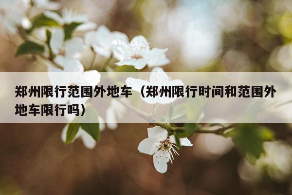 郑州限行范围外地车(郑州限行时间和范围外地车限行吗)