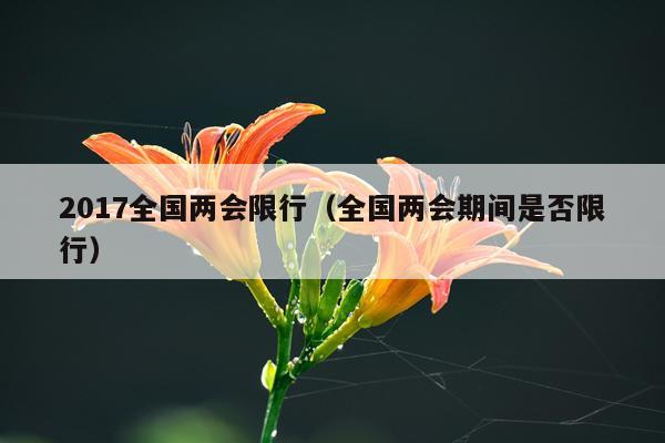 2017全国两会限行（全国两会期间是否限行）