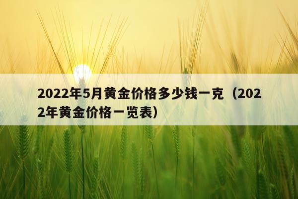 2022年5月黄金价格多少钱一克（2022年黄金价格一览表）
