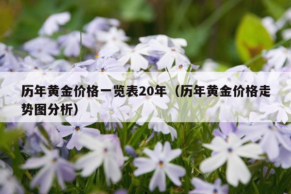 历年黄金价格一览表20年（历年黄金价格走势图分析）