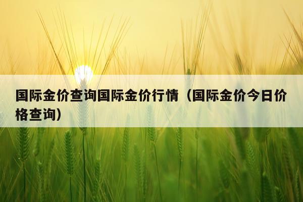 国际金价查询国际金价行情（国际金价今日价格查询）