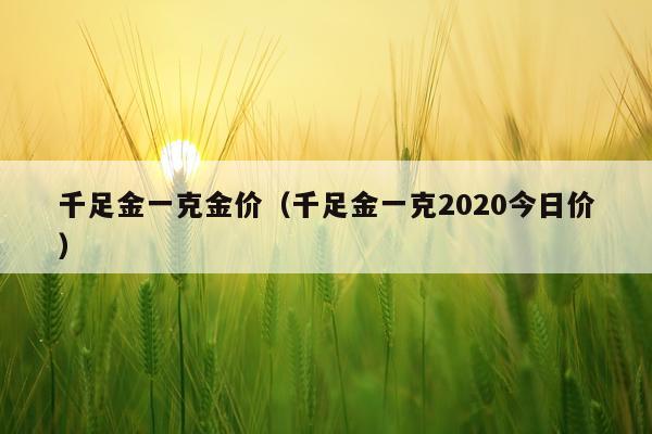 千足金一克金价（千足金一克2020今日价）