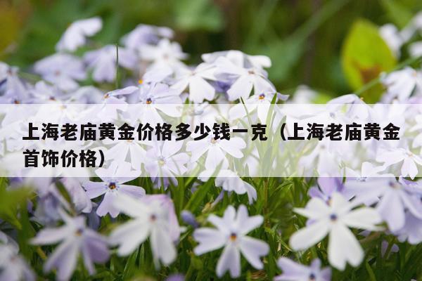 上海老庙黄金价格多少钱一克（上海老庙黄金首饰价格）