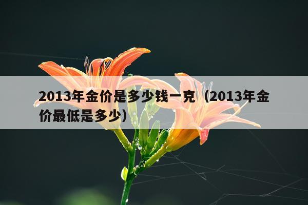 2013年金价是多少钱一克（2013年金价最低是多少）