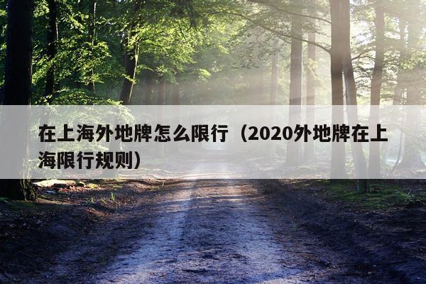 在上海外地牌怎么限行（2020外地牌在上海限行规则）