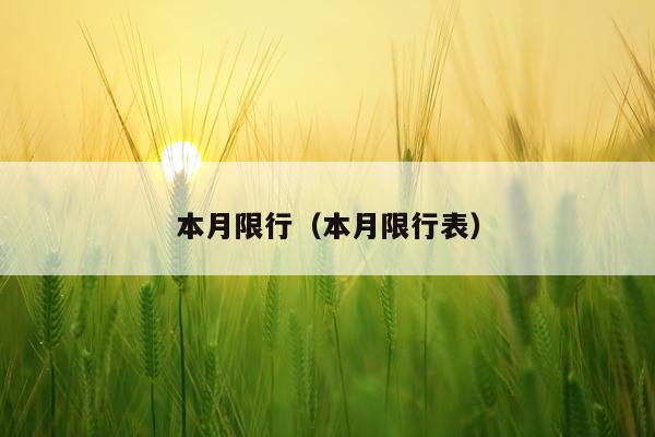 本月限行（本月限行表）