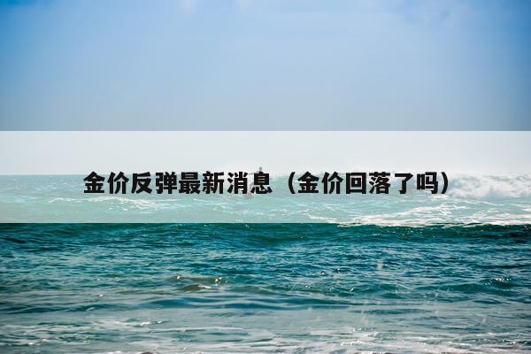 金价反弹最新消息（金价回落了吗）
