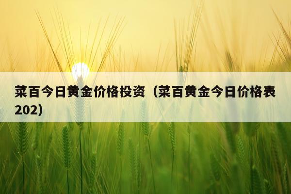 菜百今日黄金价格投资（菜百黄金今日价格表202）