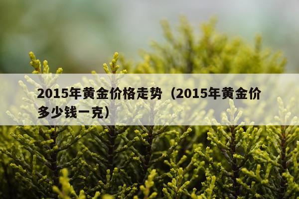 2015年黄金价格走势（2015年黄金价多少钱一克）