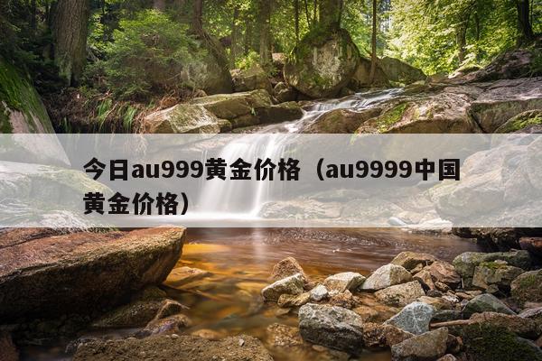 今日au999黄金价格（au9999中国黄金价格）