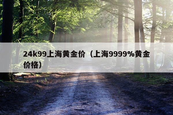 24k99上海黄金价(上海9999%黄金价格)