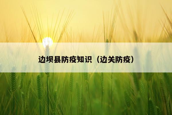 边坝县防疫知识（边关防疫）