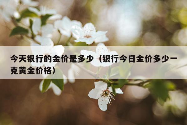 今天银行的金价是多少（银行今日金价多少一克黄金价格）