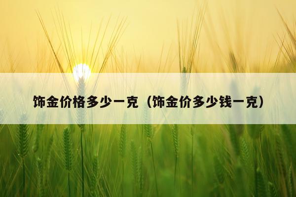 饰金价格多少一克（饰金价多少钱一克）