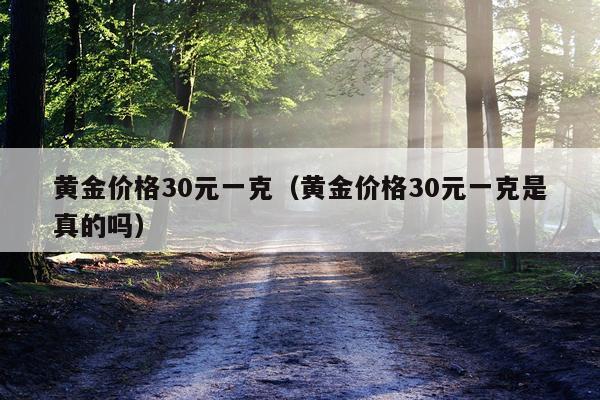 黄金价格30元一克(黄金价格30元一克是真的吗)
