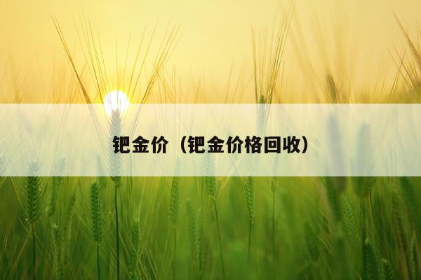 钯金价（钯金价格回收）