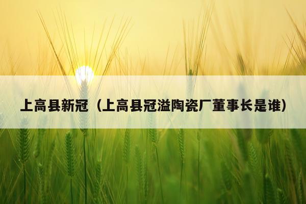 上高县新冠（上高县冠溢陶瓷厂董事长是谁）