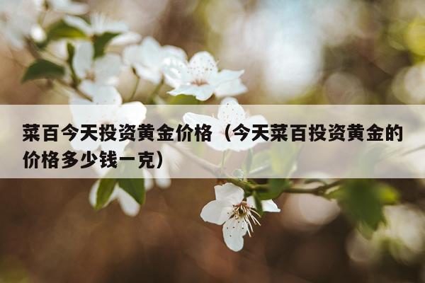 菜百今天投资黄金价格（今天菜百投资黄金的价格多少钱一克）