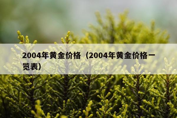 2004年黄金价格（2004年黄金价格一览表）