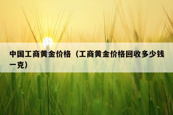 中国工商黄金价格(工商黄金价格回收多少钱一克)
