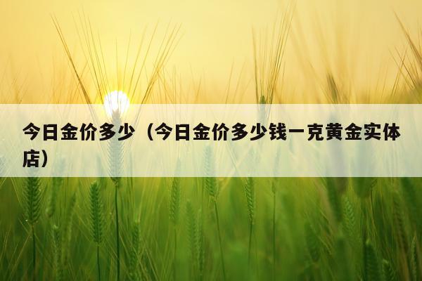 今日金价多少(今日金价多少钱一克黄金实体店)
