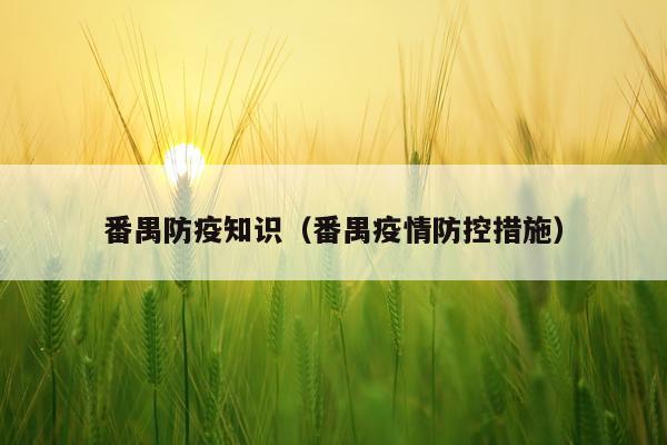 番禺防疫知识（番禺疫情防控措施）