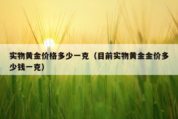 实物黄金价格多少一克（目前实物黄金金价多少钱一克）