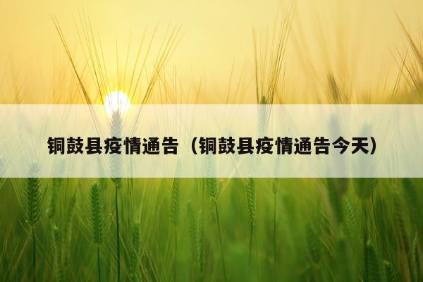 铜鼓县疫情通告(铜鼓县疫情通告今天)