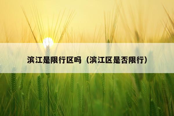 滨江是限行区吗（滨江区是否限行）