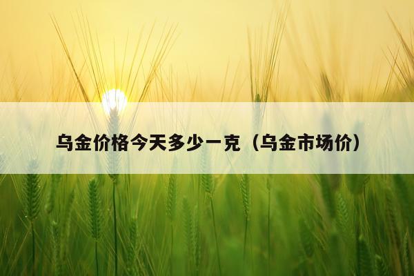 乌金价格今天多少一克(乌金市场价)