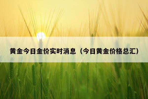 黄金今日金价实时消息（今日黄金价格总汇）