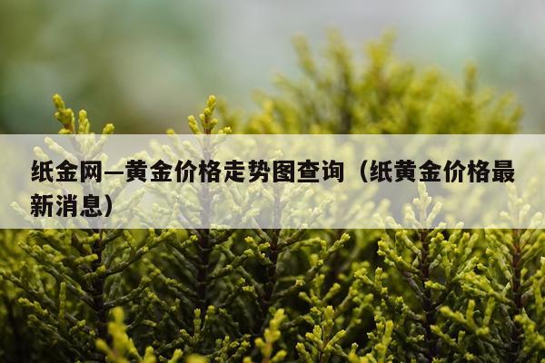 纸金网—黄金价格走势图查询（纸黄金价格最新消息）