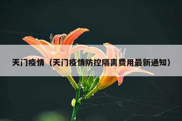 天门疫情（天门疫情防控隔离费用最新通知）