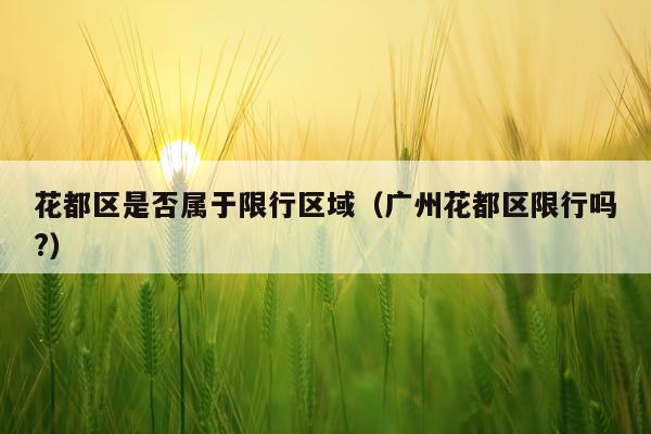 花都区是否属于限行区域（广州花都区限行吗?）