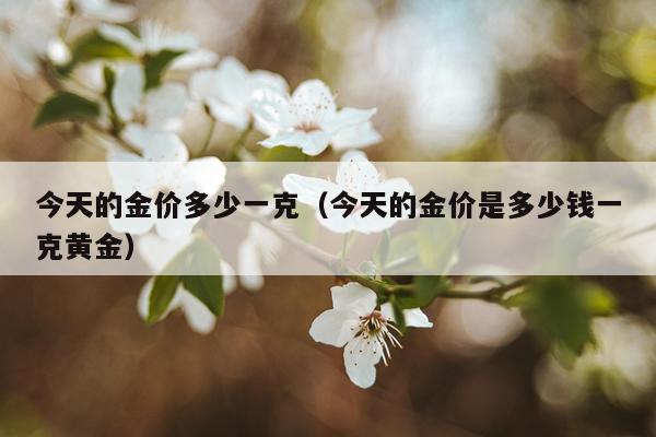 今天的金价多少一克(今天的金价是多少钱一克黄金)