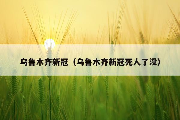 乌鲁木齐新冠(乌鲁木齐新冠死人了没)