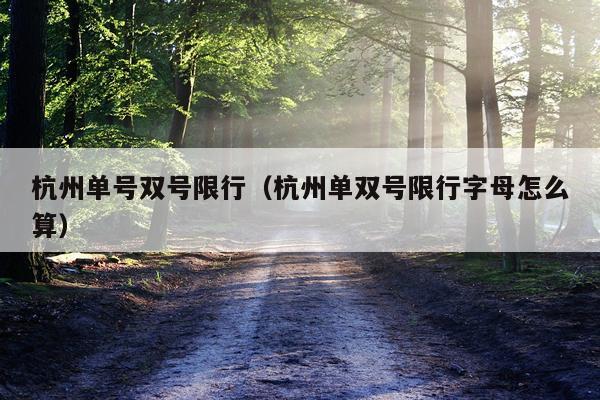 杭州单号双号限行(杭州单双号限行字母怎么算)