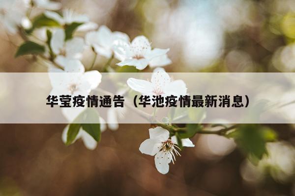 华莹疫情通告（华池疫情最新消息）