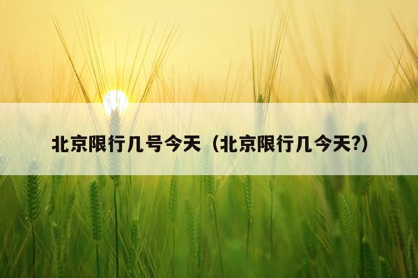 北京限行几号今天（北京限行几今天?）