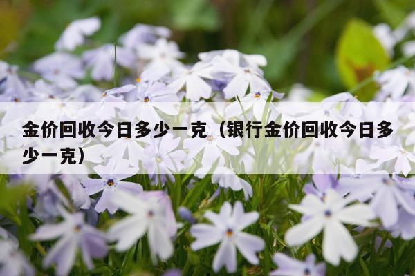 金价回收今日多少一克（银行金价回收今日多少一克）