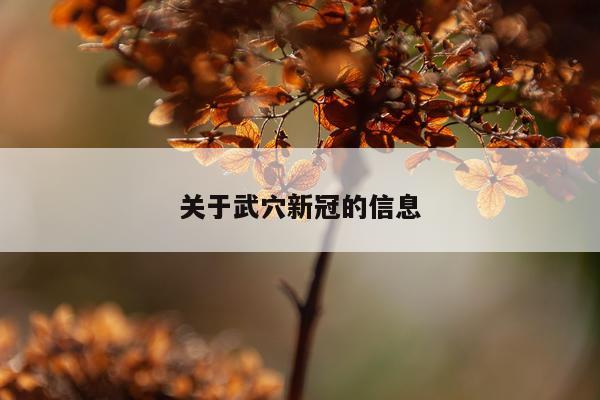 关于武穴新冠的信息