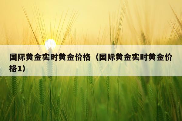国际黄金实时黄金价格（国际黄金实时黄金价格1）
