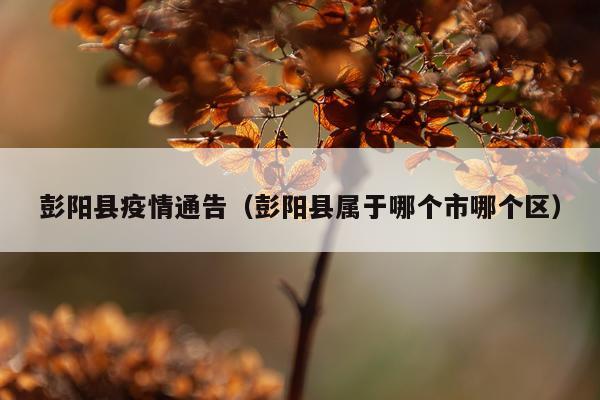 彭阳县疫情通告（彭阳县属于哪个市哪个区）