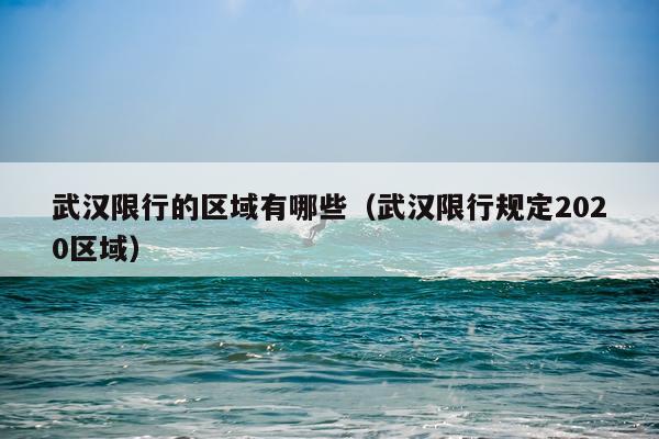 武汉限行的区域有哪些(武汉限行规定2020区域)