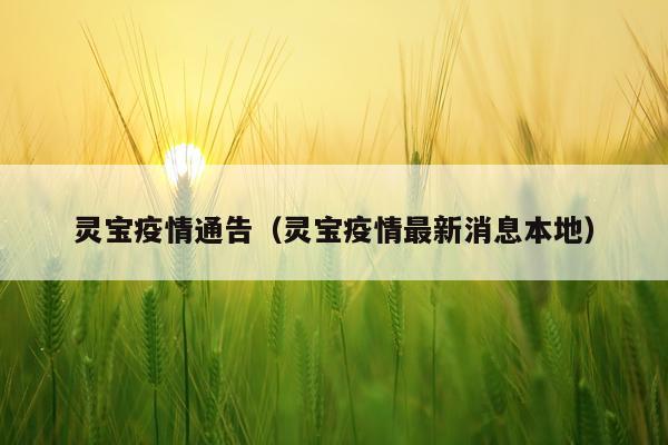 灵宝疫情通告（灵宝疫情最新消息本地）