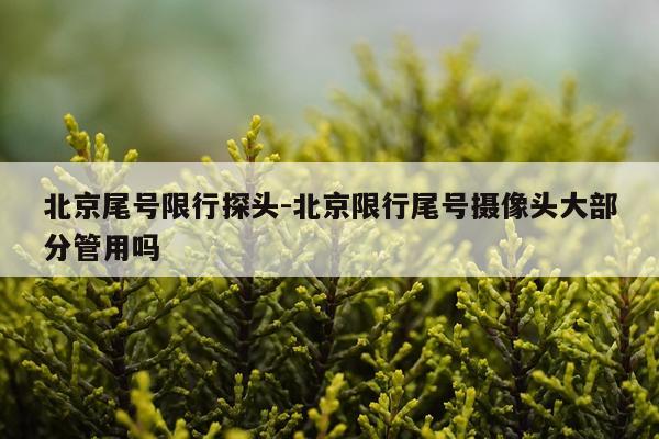 北京尾号限行探头-北京限行尾号摄像头大部分管用吗
