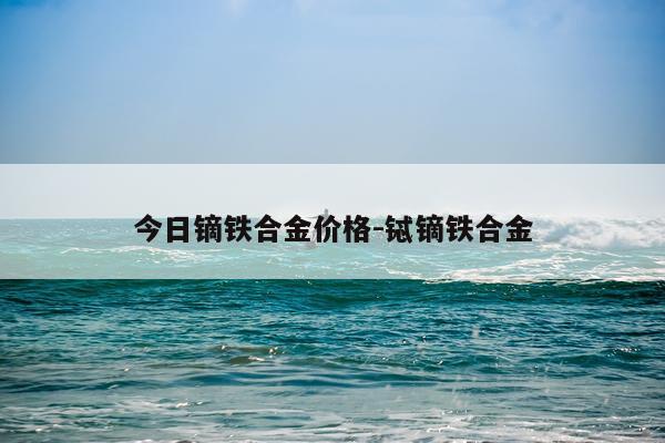今日镝铁合金价格-铽镝铁合金