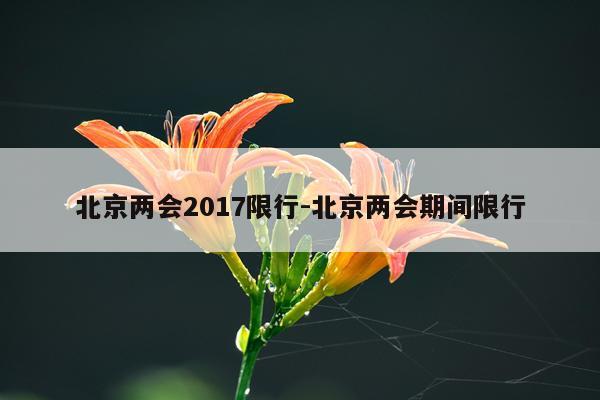 北京两会2017限行-北京两会期间限行